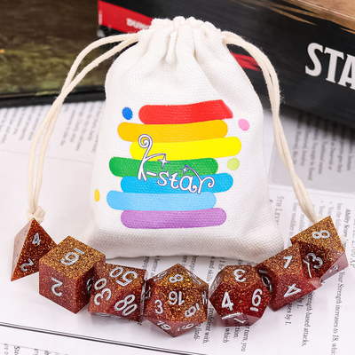 อัญมณี เรซินโปร่งแสง Polyhedral Dice เจียรด้วยมือ ทนทาน