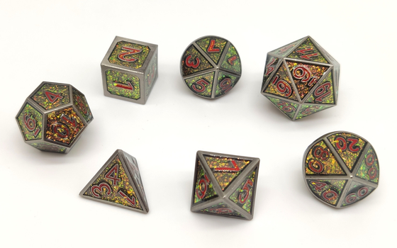 ชุดลูกเต๋า Polyhedral โลหะเรซิ่นทนทานไม่มีกลิ่นสำหรับคอลเลกชัน