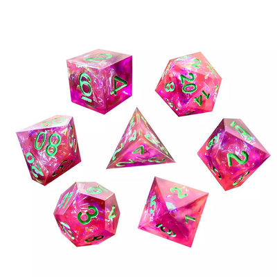 แฮนด์เมด Sharp Edge เรซิ่น RPG ลูกเต๋าแบบพกพารูปทรงหลายเหลี่ยมที่ทนทาน