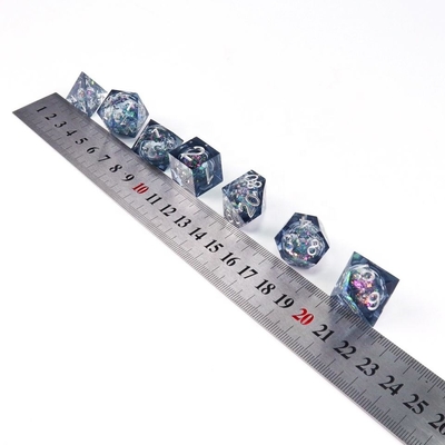 Polyhedral Portable Sharp Resin Dice สวมชุด Crazy Dice ที่ทนทาน