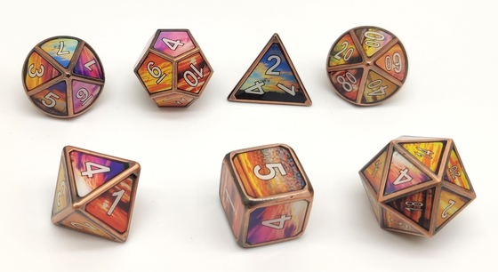Antiwear ลูกเต๋าโลหะปลอดสารพิษ RPG การแกะสลักที่สวยงามสำหรับคอลเลกชัน
