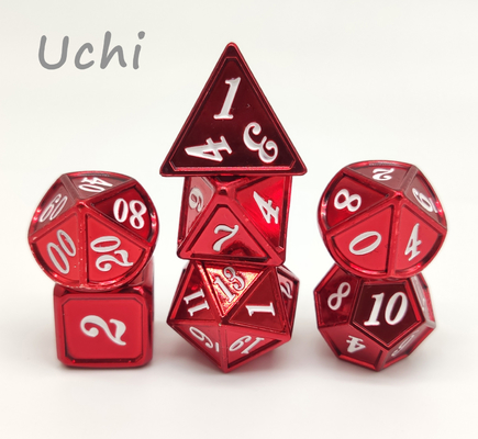 Neat Sharp Edges Metal RPG Dice 7 Piece Set Polyhedron Hand Poured