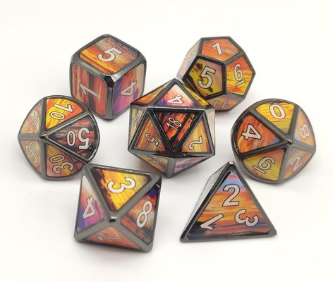 Handcraft Polyhedron Mini RPG Dice วัสดุโลหะผสมสังกะสีสำหรับคอลเลกชัน