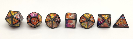 Smooth Finish Mini RPG Dice วัสดุโลหะเรซิ่นหลากสีที่ใช้งานได้จริง