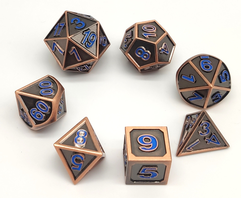 โลหะผสมสังกะสี DND Mini RPG Dice Set 7 ชิ้น Polyhedron Wear Resistant