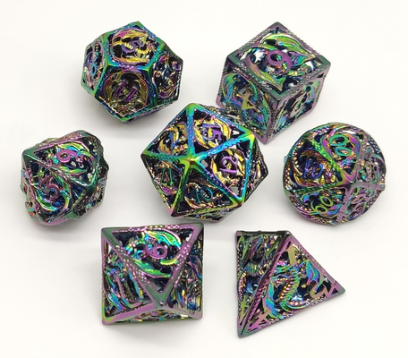 Polyhedron Black Metal DND ลูกเต๋า ทนทาน ปลอดสารพิษ อุณหภูมิสูง