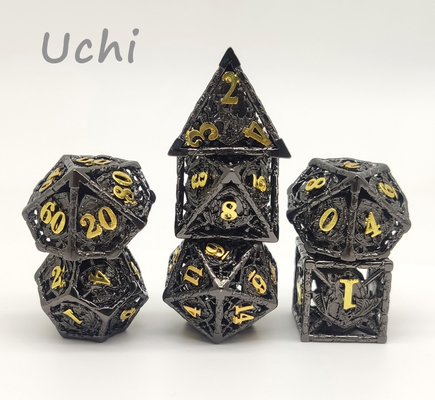 ลูกเต๋า Polyhedral เรซินหรูหราแบบพกพาขัดเงาสำหรับดันเจี้ยนและมังกร