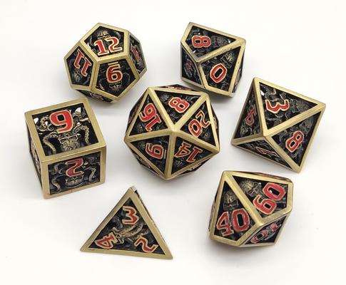 การขัดลูกเต๋าหลายเหลี่ยมปลอดสารพิษ DND แบบพกพาสำหรับเกมบนโต๊ะ