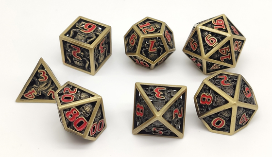 มือเทโลหะ Polyhedral Dice Odorless Antiwear 7 ชิ้น Set