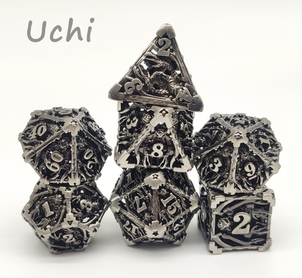 แบบพกพาทนทาน Polyhedral 7 Die Set, สวม RPG ลูกเต๋าโลหะที่ทนทาน