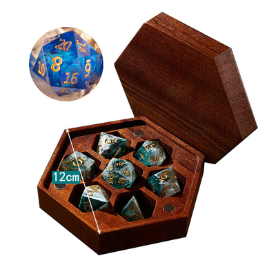 ชุดลูกเต๋า Polyhedral ปลอดสารพิษทำมือสวมขอบคม