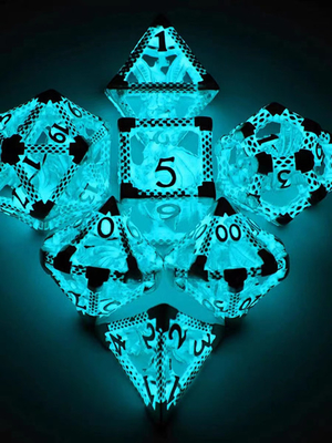ร้อนขายมินิความบันเทิงลูกเต๋าเรืองแสงสีฟ้า LED Polyhedral