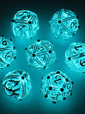 Polyhedron Dungeons and Dragons ในที่มืด DND Resin Dice Custom Sharp