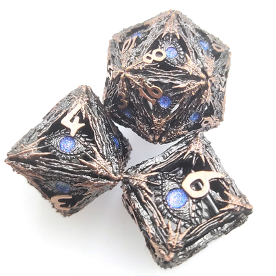 เรซิ่นชุบทองน้ำหนักเบาสำหรับคอลเลกชัน Polyhedral Dice Set เกมกระดาน DND