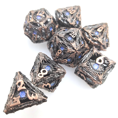 เรซิ่นชุบทองน้ำหนักเบาสำหรับคอลเลกชัน Polyhedral Dice Set เกมกระดาน DND