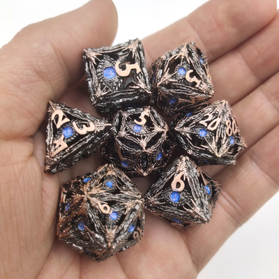 เรซิ่นชุบทองน้ำหนักเบาสำหรับคอลเลกชัน Polyhedral Dice Set เกมกระดาน DND