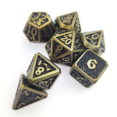 ผู้จัดจำหน่ายมินิลูกเต๋าหลายเหลี่ยม RPG ตั้งตารางโป๊กเกอร์ RPG Dice Set Metal