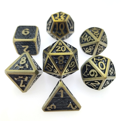 ผู้จัดจำหน่ายมินิลูกเต๋าหลายเหลี่ยม RPG ตั้งตารางโป๊กเกอร์ RPG Dice Set Metal