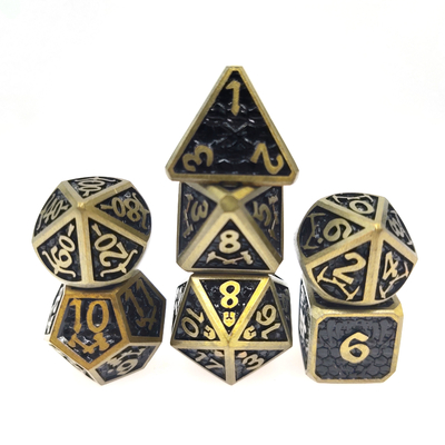 ผู้จัดจำหน่ายมินิลูกเต๋าหลายเหลี่ยม RPG ตั้งตารางโป๊กเกอร์ RPG Dice Set Metal