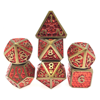 สำหรับเกมบนโต๊ะ Metal Polyhedral Handmade 7 Piece Set Metal Dice