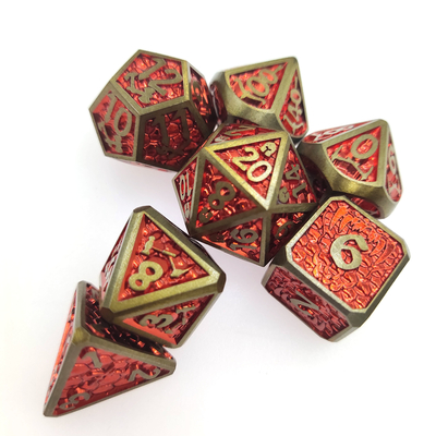สำหรับเกมบนโต๊ะ Metal Polyhedral Handmade 7 Piece Set Metal Dice