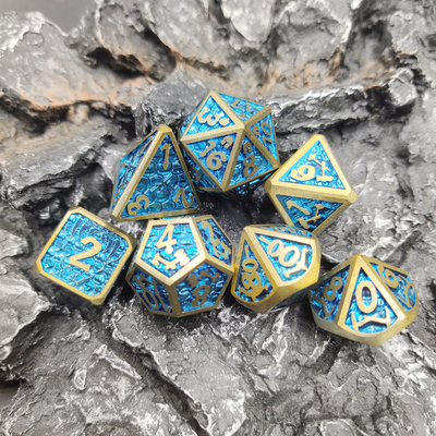 เกมชุดลูกเต๋า RPG แบบกำหนดเองอเนกประสงค์สำหรับผู้ใหญ่ Metal Dice Polyhedral