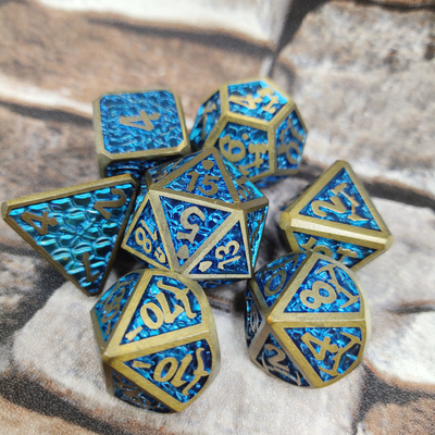 เกมชุดลูกเต๋า RPG แบบกำหนดเองอเนกประสงค์สำหรับผู้ใหญ่ Metal Dice Polyhedral