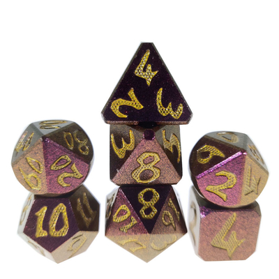 การ์ดเกม RPG ชุดลูกเต๋า ZincFor Dungeons And Dragons Metal Polyhedral Black