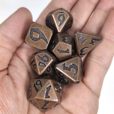 Magic the Gathering Metal ขัดเงา Custom Metal Polyhedral Dice Copper