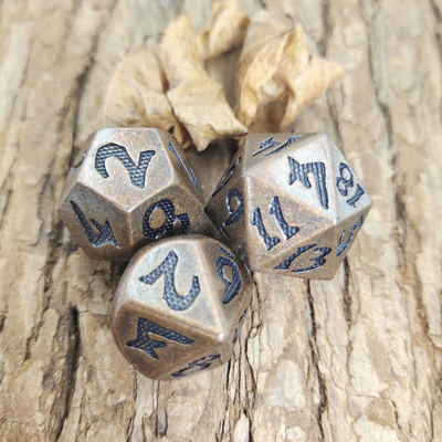 Magic the Gathering Metal ขัดเงา Custom Metal Polyhedral Dice Copper