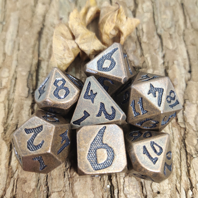 Magic the Gathering Metal ขัดเงา Custom Metal Polyhedral Dice Copper
