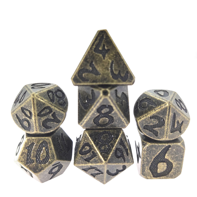 Neat Sharp Edges Copper Black Dice Set ไม่มีกลิ่นสำหรับคอลเลกชัน Polyhedral
