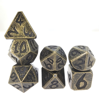 Neat Sharp Edges Copper Black Dice Set ไม่มีกลิ่นสำหรับคอลเลกชัน Polyhedral