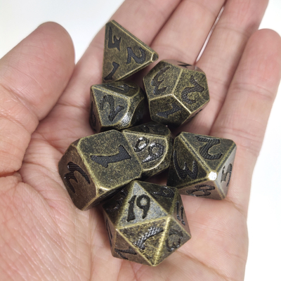 Neat Sharp Edges Copper Black Dice Set ไม่มีกลิ่นสำหรับคอลเลกชัน Polyhedral