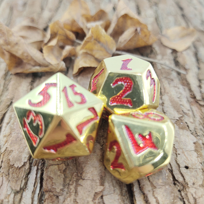 ชุดลูกเต๋าหลายเหลี่ยมสุดหรู D4, D6, D8, D10, D12, D20 และ D% สำหรับเกมไพ่ RPG
