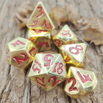 ชุดลูกเต๋าหลายเหลี่ยมสุดหรู D4, D6, D8, D10, D12, D20 และ D% สำหรับเกมไพ่ RPG