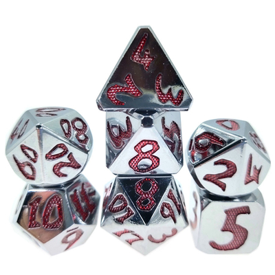 Sliver สีแดงไม่มีกลิ่นน้ำหนักเบา Multi Function Polyhedron Dice ชุดลูกเต๋าทนทาน 7 ชิ้นขนาด 12 ซม. สำหรับเกม Rpg