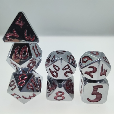 Sliver สีแดงไม่มีกลิ่นน้ำหนักเบา Multi Function Polyhedron Dice ชุดลูกเต๋าทนทาน 7 ชิ้นขนาด 12 ซม. สำหรับเกม Rpg