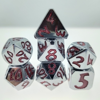 Sliver สีแดงไม่มีกลิ่นน้ำหนักเบา Multi Function Polyhedron Dice ชุดลูกเต๋าทนทาน 7 ชิ้นขนาด 12 ซม. สำหรับเกม Rpg