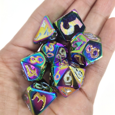 Chip Dice Set Gold Custom Dice For Dungeons And Dragons Polyhedral Dice Set