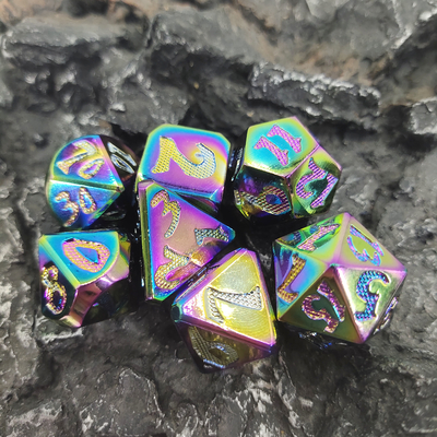 แกะสลักด้วยมือทนทานสำหรับ Savage World Polyhedral Changing Dice Portable Anti wear Dice