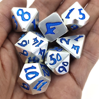 แบบพกพามือเท RPG ลูกเต๋ามือขัดสวมทน Polyhedral 7 Die