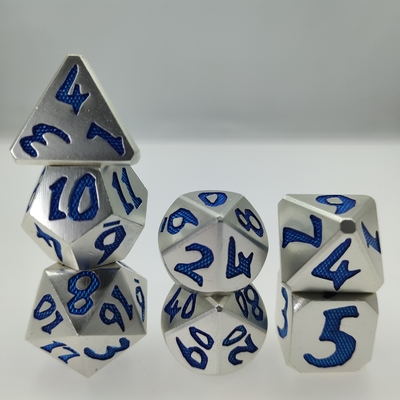 แบบพกพามือเท RPG ลูกเต๋ามือขัดสวมทน Polyhedral 7 Die