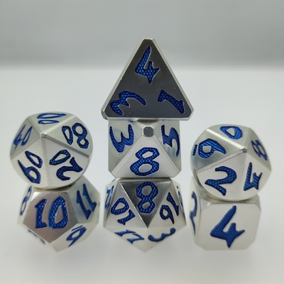 แบบพกพามือเท RPG ลูกเต๋ามือขัดสวมทน Polyhedral 7 Die
