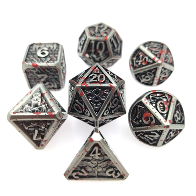 แกนเหลวน้ำหนักเบาปลอดสารพิษ Dnd Rainbow Dice Set Polyhedral Metal Black