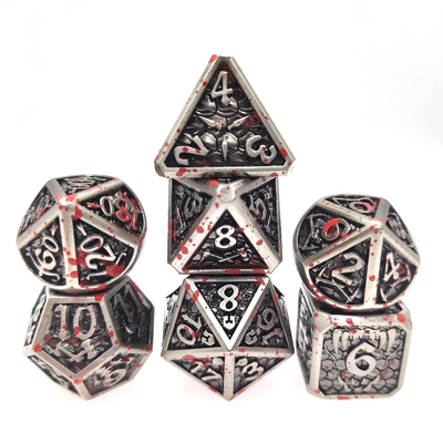เกมบนโต๊ะ Metal RPG Dice Neat Sharp Edges Liqui เกมสวมบทบาทลูกเต๋า