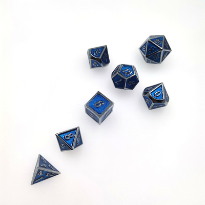 Metal Polyhedral Ming Dice Set Multipurpose Custom Edge น้ำหนักเบา Sharp