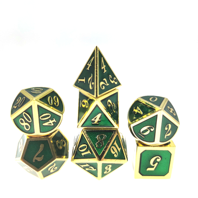 GST RPG Dice Set Portable Sturdy Mini Lightweight For Collection Polyhedral Gilt Green