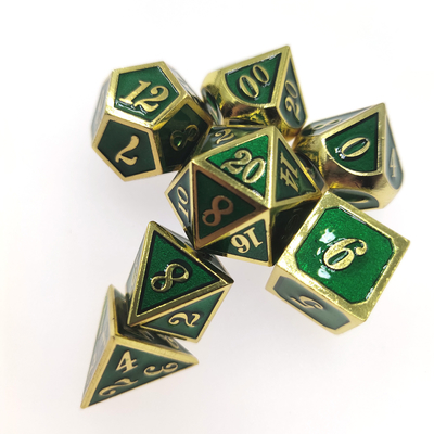 GST RPG Dice Set Portable Sturdy Mini Lightweight For Collection Polyhedral Gilt Green