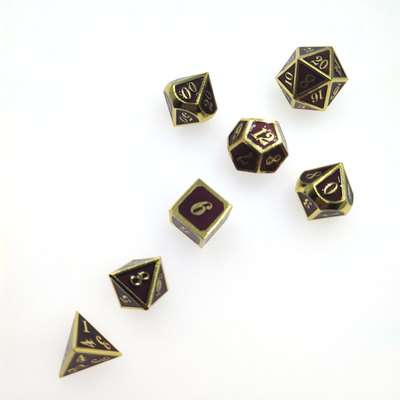 ชุดลูกเต๋าสีเขียวบนโต๊ะแฮนด์เมดขนาดเล็กชุดกล่องของขวัญ Polyhedral บรรจุภัณฑ์ผิวเรียบ